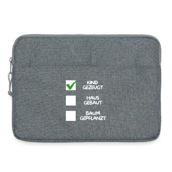 Enfant conçu (maison construite, arbre planté) blanc - Sacoche pour ordinateur portable 15 pouces - gris chiné - Devant