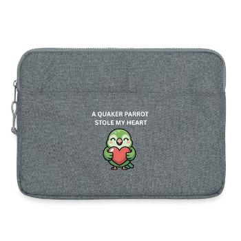 Perroquet quaker a volé mon cœur - Perruche moine mignonne - Sacoche pour ordinateur portable 15 pouces - gris chiné - Devant