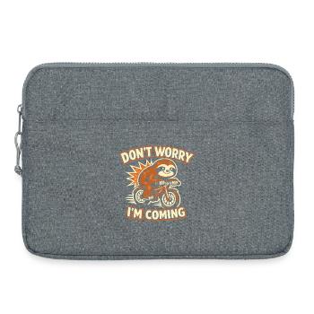 Sloth Bicycle Funny Gift Cute - Laptop bag 15" - heather grey - Front