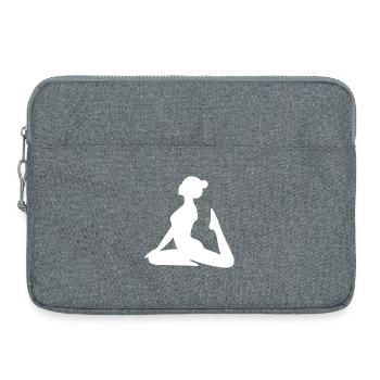 Yoga Formen Silhouetten weiß  - Laptoptasche 15" - Grau meliert - Vorne