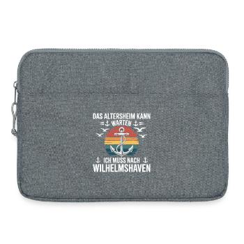 Wilhelmshaven Sprüche Wilhelmshavener Spruch - Laptoptasche 15" - Grau meliert - Vorne
