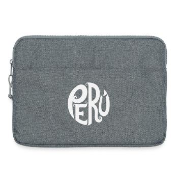 Peru - Ornate Typography - Laptop bag 15" - heather grey - Front