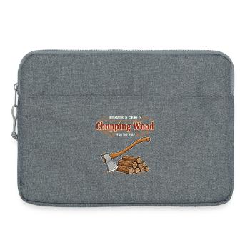 Camping-Humor-Zitat: Lagerfeuer, glücklicher Ort - Laptoptasche 15" - Grau meliert - Vorne