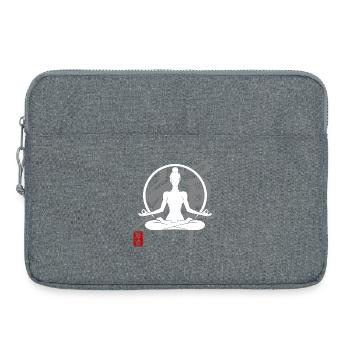 Yoga Silhouette Meditation Zen Kanji Détendre - Sacoche pour ordinateur portable 15 pouces - gris chiné - Devant
