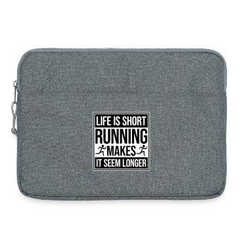 Life Is Short Running Makes It Seem Longer Funny - Laptop bag 15" - heather grey - Front