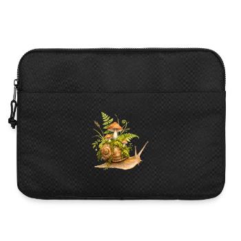 Schnecke mit Pilzen Wald Illustration   - Laptoptasche 15" - Schwarz - Vorne
