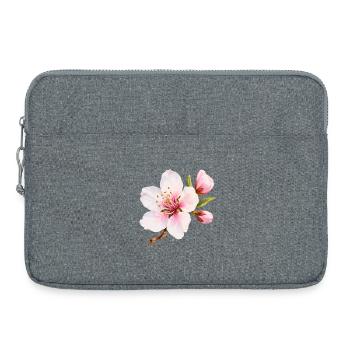 Mandelblüte Rosa Frühlingsblume - Laptoptasche 15" - Grau meliert - Vorne