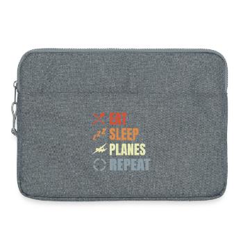 Eat Sleep Planes Repeat - Laptop bag 15" - heather grey - Front