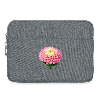 Fleur de chrysanthème rose - Sacoche pour ordinateur portable 15 pouces - gris chiné - Devant