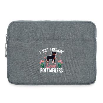 Ich liebe Rottweiler einfach - Laptoptasche 15" - Grau meliert - Vorne