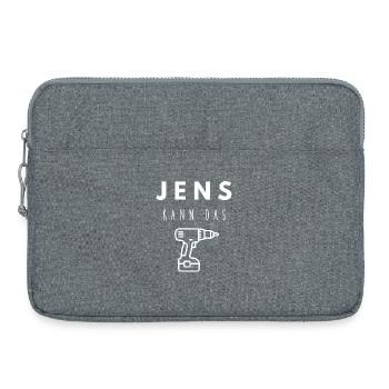 Jens Name Handwerker Werkzeug Akkuschrauber - Laptoptasche 15" - Grau meliert - Vorne