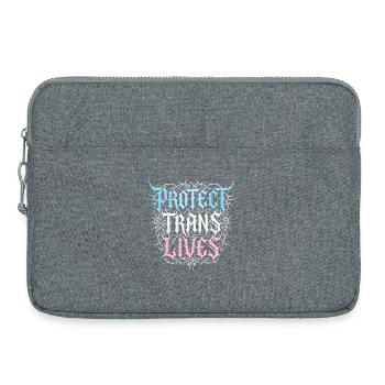 Pride Month LGBTQ – Schütze trans Leben - Laptoptasche 15" - Grau meliert - Vorne