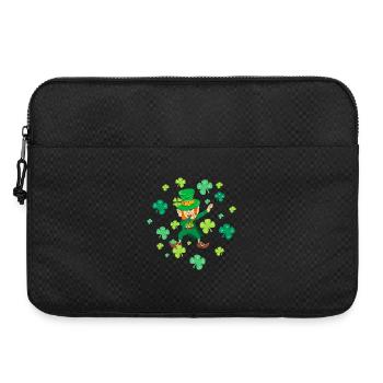 Dancing Leprechaun Dabbing Shamrocks Lucky Charm - Laptop bag 15" - black - Front