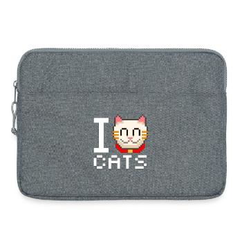 I Love Cats - Laptoptasche 15" - Grau meliert - Vorne