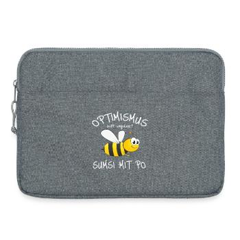 Optimistischer Bienen-Charme - Laptoptasche 15" - Grau meliert - Vorne