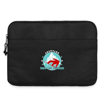 Montagne et Ski Alpin Illustration - Sacoche pour ordinateur portable 15 pouces - noir - Devant