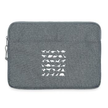Motif de silhouettes de dinosaures pour enfants - Sacoche pour ordinateur portable 15 pouces - gris chiné - Devant