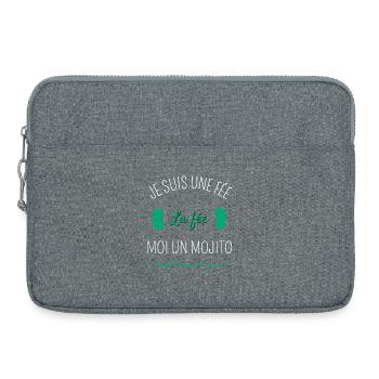 Je suis une fée la fée moi un mojito - Sacoche pour ordinateur portable 15 pouces - gris chiné - Devant