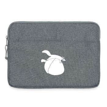Das Eichhörnchen gegen die Eichel (weiß) - Laptoptasche 15" - Grau meliert - Vorne