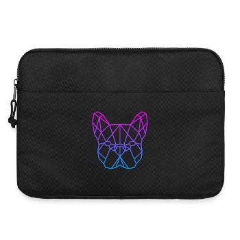Geometrischer Bulldog Neon Gradient - Laptoptasche 15" - Schwarz - Vorne