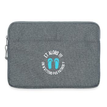 camping, fan de camping, film culte - Sacoche pour ordinateur portable 15 pouces - gris chiné - Devant