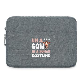 Vaches - Sacoche pour ordinateur portable 15 pouces - gris chiné - Devant