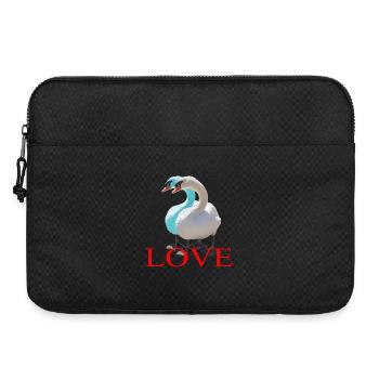 Duo de cygnes en forme de cœur - Sacoche pour ordinateur portable 15 pouces - noir - Devant