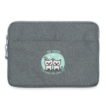 Un ami peut changer toute votre vie - Sacoche pour ordinateur portable 15 pouces - gris chiné - Devant