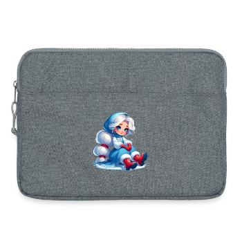 Ded Moroz Snegourotchka, Père Noël russe - Sacoche pour ordinateur portable 15 pouces - gris chiné - Devant