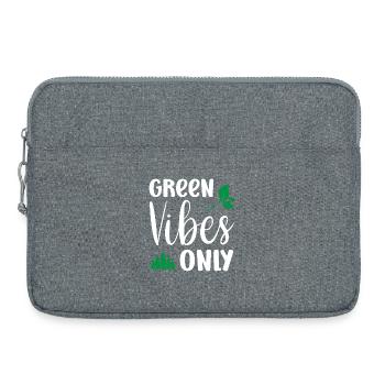 Green Vibes Only - Laptop bag 15" - heather grey - Front