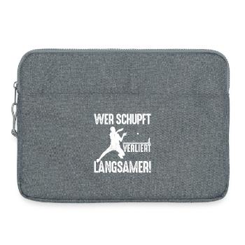 Ping Pong Saying: If you shove, you lose more slowly - Laptop bag 15" - heather grey - Front