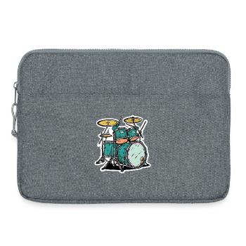 Schlagzeug Cartoon Stil - Laptoptasche 15" - Grau meliert - Vorne