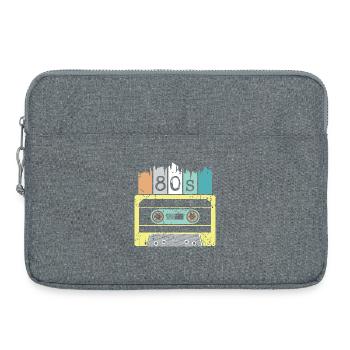 80s cassette retro vintage music icon graphic - Laptop bag 15" - heather grey - Front