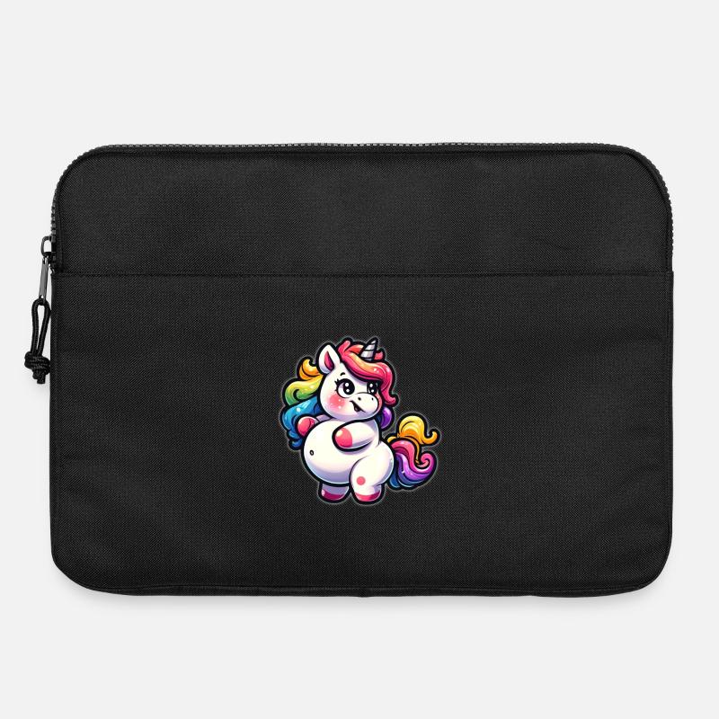 Licorne arc-en-ciel mignonne - Sacoche pour ordinateur portable 15 pouces - noir
