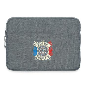 Roi du triple 6 humour fléchettes roi dard cible - Sacoche pour ordinateur portable 15 pouces - gris chiné - Devant