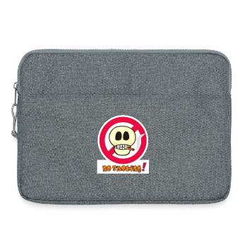 No Smoking Skull Face - Funny Emoticon - Laptop bag 15" - heather grey - Front