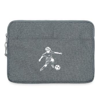 Soccer Boy Drawing - Laptop bag 15" - heather grey - Front
