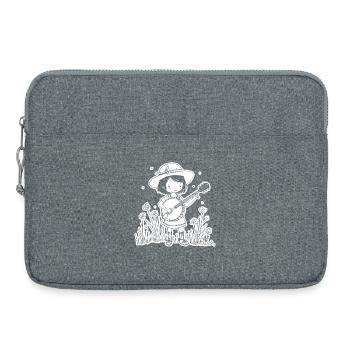 Banjo Player Cartoon Look - Laptop bag 15" - heather grey - Front