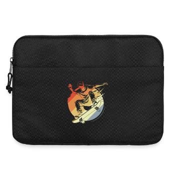 Skateboarder Junge Vintage Look - Laptoptasche 15" - Schwarz - Vorne