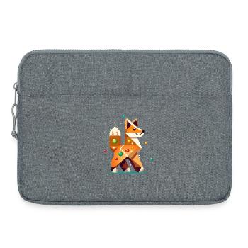 Fuchs im Lebkuchen Stil– Kreatives Weihnachtsmotiv - Laptoptasche 15" - Grau meliert - Vorne