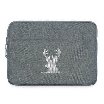 Renne pixel orignal rétro vintage icône animaux des bois - Sacoche pour ordinateur portable 15 pouces - gris chiné - Devant