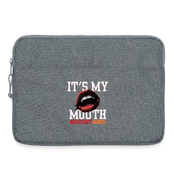 C’est ma bouche, esprits militants, - Sacoche pour ordinateur portable 15 pouces - gris chiné - Devant