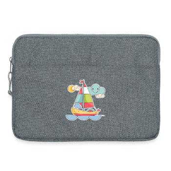 Segeln Comic Look - Laptoptasche 15" - Grau meliert - Vorne