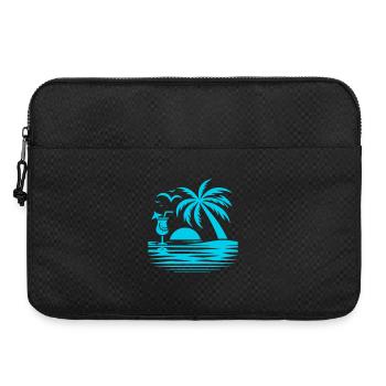 Cocktail en bord de mer sous les palmiers au coucher du soleil - Sacoche pour ordinateur portable 15 pouces - noir - Devant