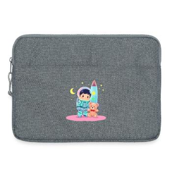 Astronaute avec ours en peluche - Sacoche pour ordinateur portable 15 pouces - gris chiné - Devant