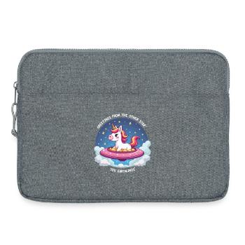 Unicorn from space - Laptop bag 15" - heather grey - Front