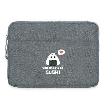 Sushi onigiri Spruch lustig - Laptoptasche 15" - Grau meliert - Vorne