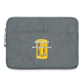 Point d’accès pour les messages vocaux, cabine téléphonique jaune - Sacoche pour ordinateur portable 15 pouces - gris chiné - Devant