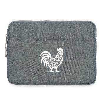 Floral Folk Coq Design - Sacoche pour ordinateur portable 15 pouces - gris chiné - Devant