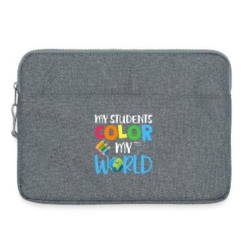Mes élèves apportent de la couleur dans ma vie – Enseignants - Sacoche pour ordinateur portable 15 pouces - gris chiné - Devant
